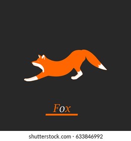 Fox stretches. Isolated vector illustration.