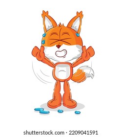 the fox stretching character. cartoon mascot vector