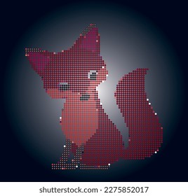Fox in the style of flat. Vector file for designs.