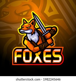 Fox Sword Esport Logo Mascot Design