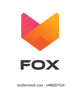 Fox symbol logo with the shape of glasses and a mustache