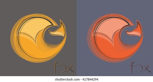 Fox symbol sign - vector illustration. red fox logo