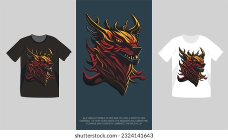 Fox t shirt design illustration 