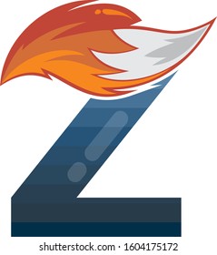 fox tail fire logo logotype alphabet initial letter design vector art