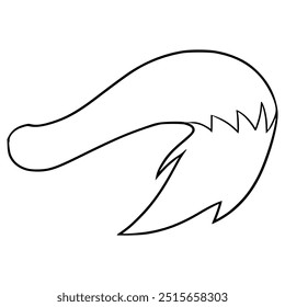 fox tail illustration hand drawn outline vector