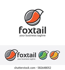 Fox tail logo design. Wild animal, Fox animal logo concept. Vector logo template