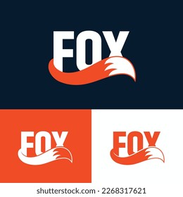 fox tail logo set template 