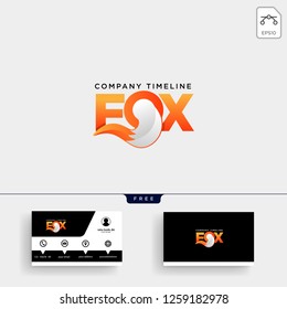 Fox Tail logo template vector illustration and business card design