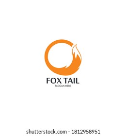 Fox tail logo template vector icon illustration design 