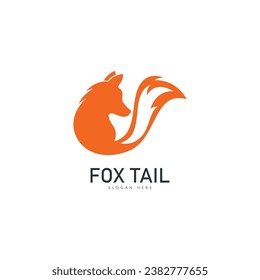 fox tail logo template vector icon illustration design