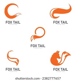 fox tail logo template vector icon illustration design