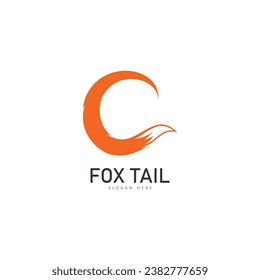 fox tail logo template vector icon illustration design