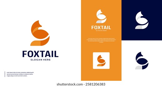 fox tail with minimalist style, fun, friendly, graphic design illustration.