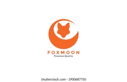 fox tail moon logo symbol icon vector graphic design 