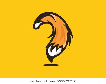 Fox Tail and Pencil logo design concept