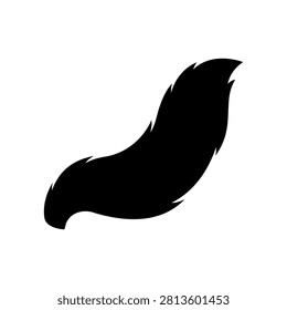 Fox tail silhouette silhouette vector flat design on white background.
