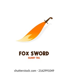 Fox tail sword illustration logo