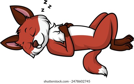 Fox taking a nap vector illustration