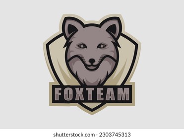 plantilla de vector monograma abstracto del logotipo de la cabeza del equipo de zorro