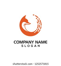 Fox and technology accent for technology logo template with vector file.