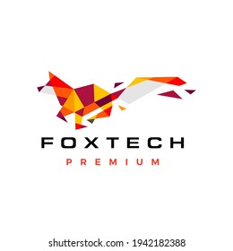 Fox-Technologie gebrochen Glas geometrische Polygonal-Logo Vektorgrafik