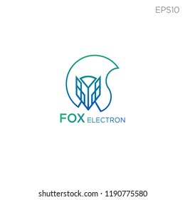 fox technology logo template vector illustration