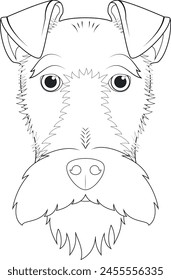Fox Terrier dog easy coloring cartoon vector illustration. Isolated on white background