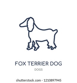 Fox Terrier dog icon. Fox Terrier dog linear symbol design from Dogs collection. Simple outline element vector illustration on white background.