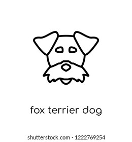 Fox Terrier dog icon. Trendy modern flat linear vector Fox Terrier dog icon on white background from thin line dogs collection, editable outline stroke vector illustration