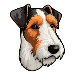 Fox Terrier Flat Icon Isolated On White Background