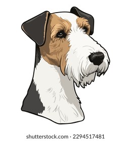 Icono Plano Fox Terrier Aislado En Fondo Blanco