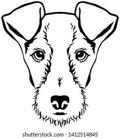 Fox Terrier head in black