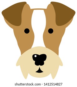 Fox Terrier head in colour