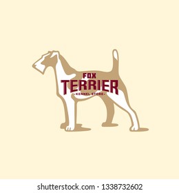 Fox terrier logo design template. Vector illustration.