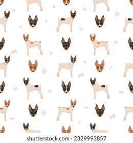 Fox Terrier Miniatur nahtlose Muster. Verschiedene Farben für den Mantel.  Vektorgrafik