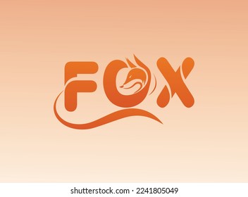 Fox text logo design