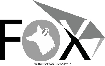 A fox text logo design features the word "fox" creatively integrated with visual elements that symbolize the animal’s characteristics—cunning, agility, and sleekness. The typography is often stylized 