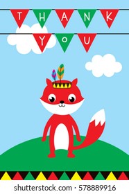 fox thank you card