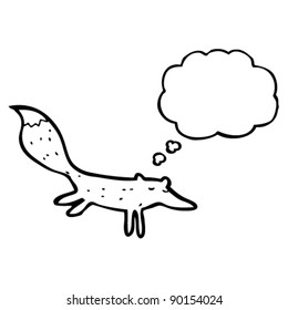 fox with thought bubble cartoon