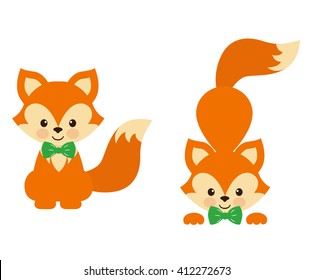 fox with tie set