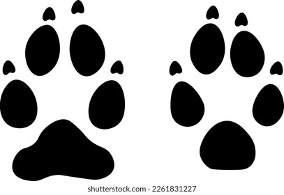 Fox track paw print Vector wild animal foxes