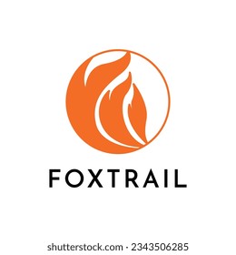 Fox trail logo design creative idea with circle