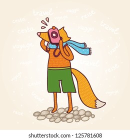 fox traveler with camera