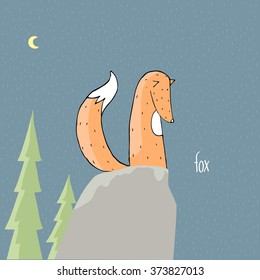 Fox traveler in forest