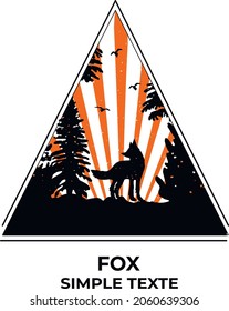 fox in a triangular frame. vector. EPS format