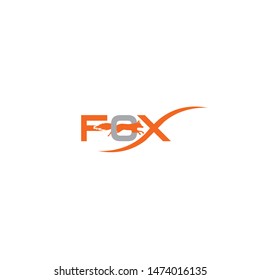 Fox Typography logo vector design template