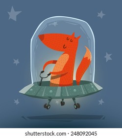 Fox in Ufo, vector