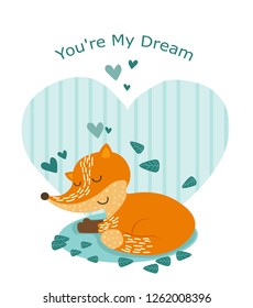 fox for valentine's day illustration of love