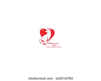 Fox valentines day logo design