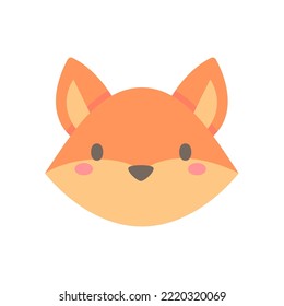 Fox vector. cute animal face design for kids
